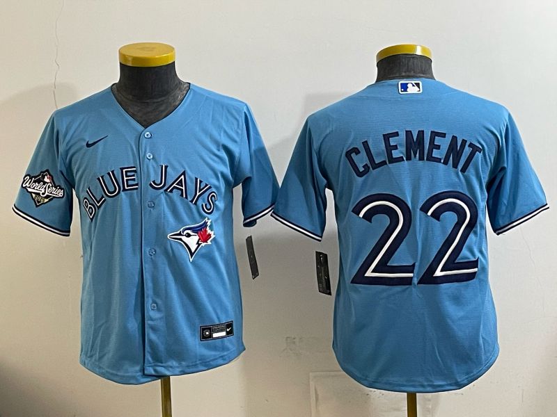 Youth 2025 Nike Toronto Blue Jays #22 Clement Light Blue Game MLB Jersey 03